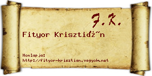 Fityor Krisztián névjegykártya